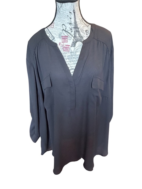 torrid Tops - torrid Black V‑Notch Long Sleeve Tunic